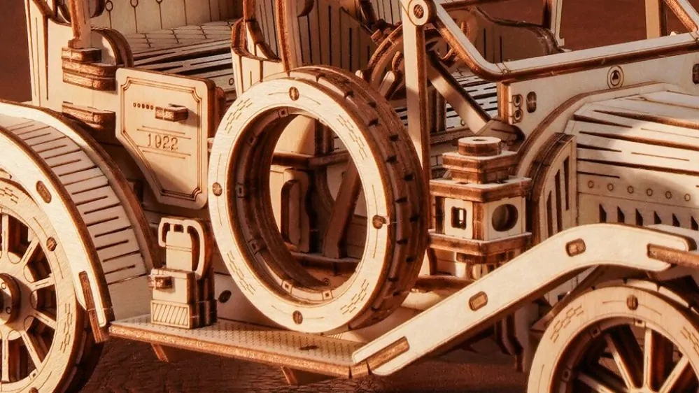 RoboTime 3D dřevěná mechanická skládačka Historické auto