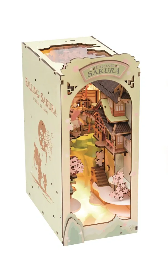 RoboTime 3D skládačka Zarážka na knihy Miniatura domečku Sakura