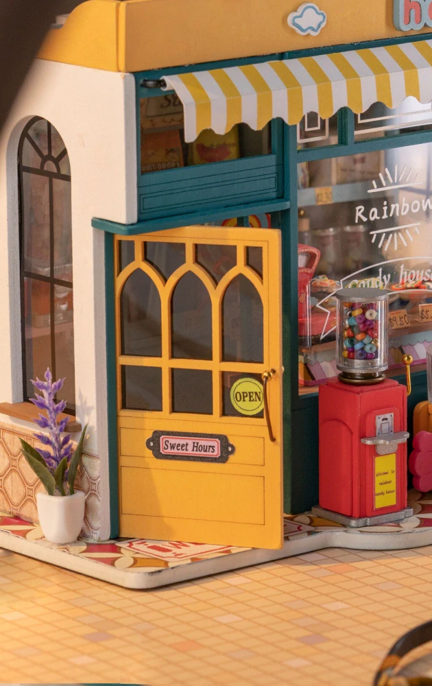 RoboTime 3D dřevěná skládačka Miniatura domečku Cukrárna