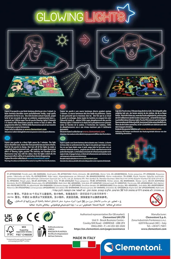 CLEMENTONI Svítící puzzle Tlapková patrola 104 dílků