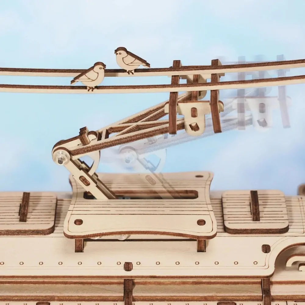RoboTime 3D dřevěná mechanická skládačka Tramvaj