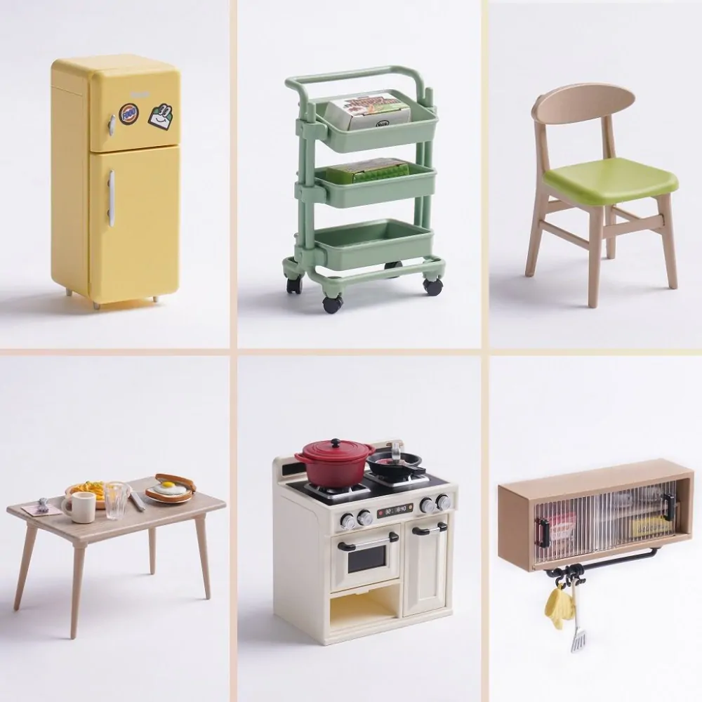 RoboTime 3D dřevěná skládačka Miniatura domečku Kuchyňka Happy Meals