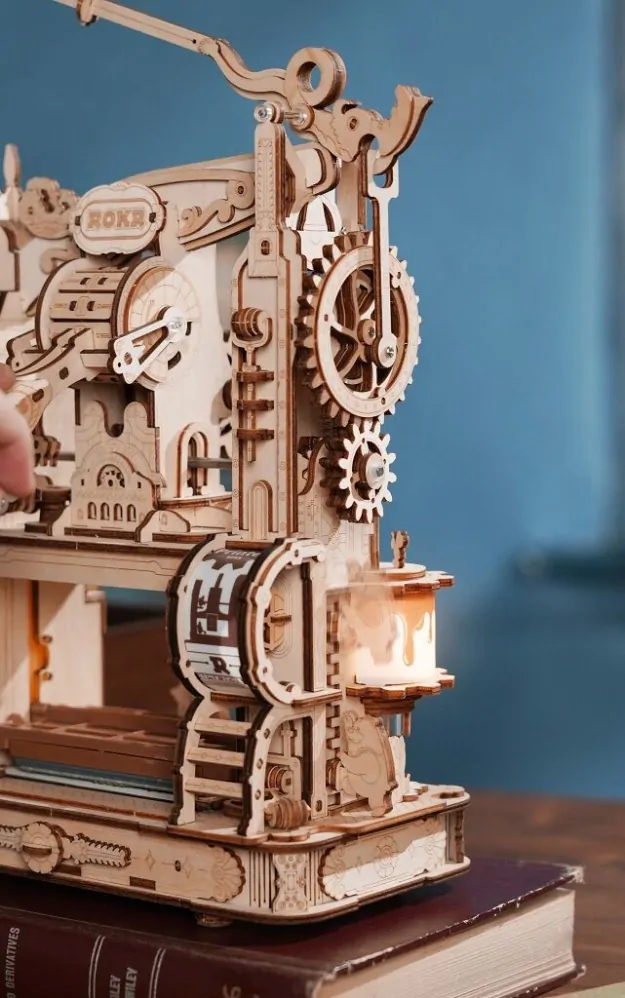 RoboTime 3D dřevěná mechanická skládačka Tiskařský lis