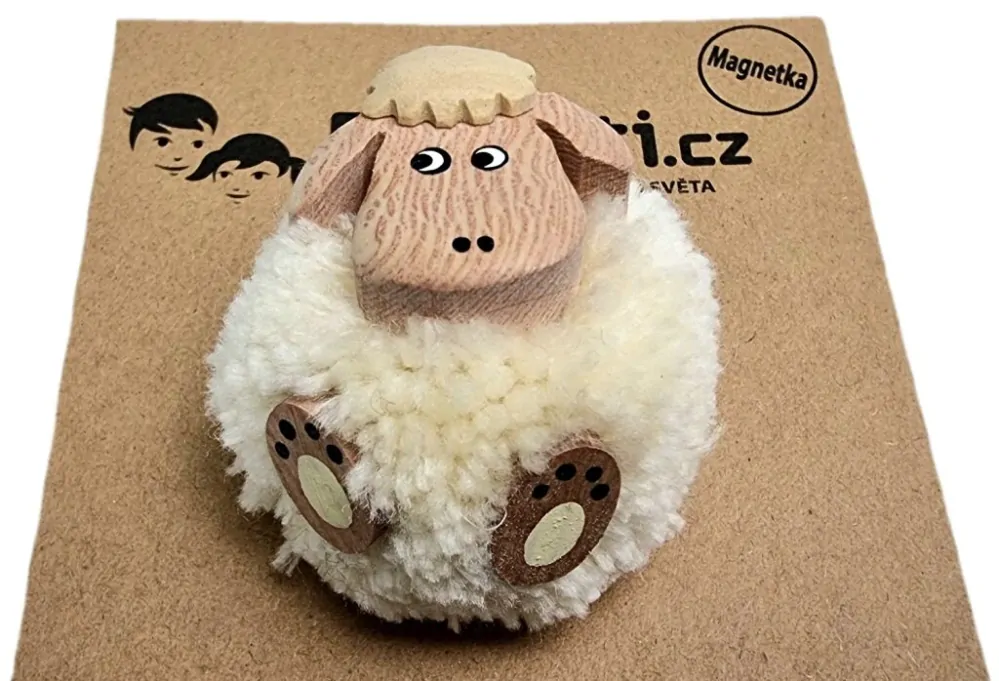 2Kids Toys Dřevěná magnetka velká pompon Ovce