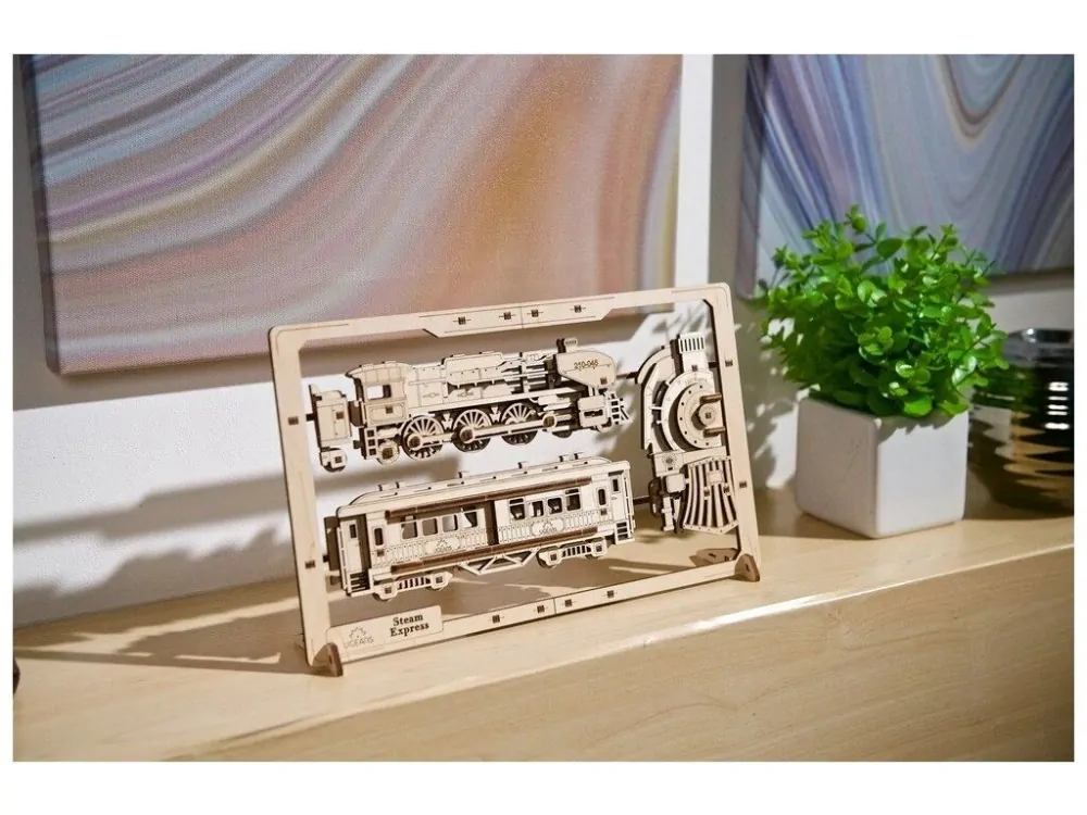 Ugears 2,5D dřevěné mechanické puzzle Steam Express