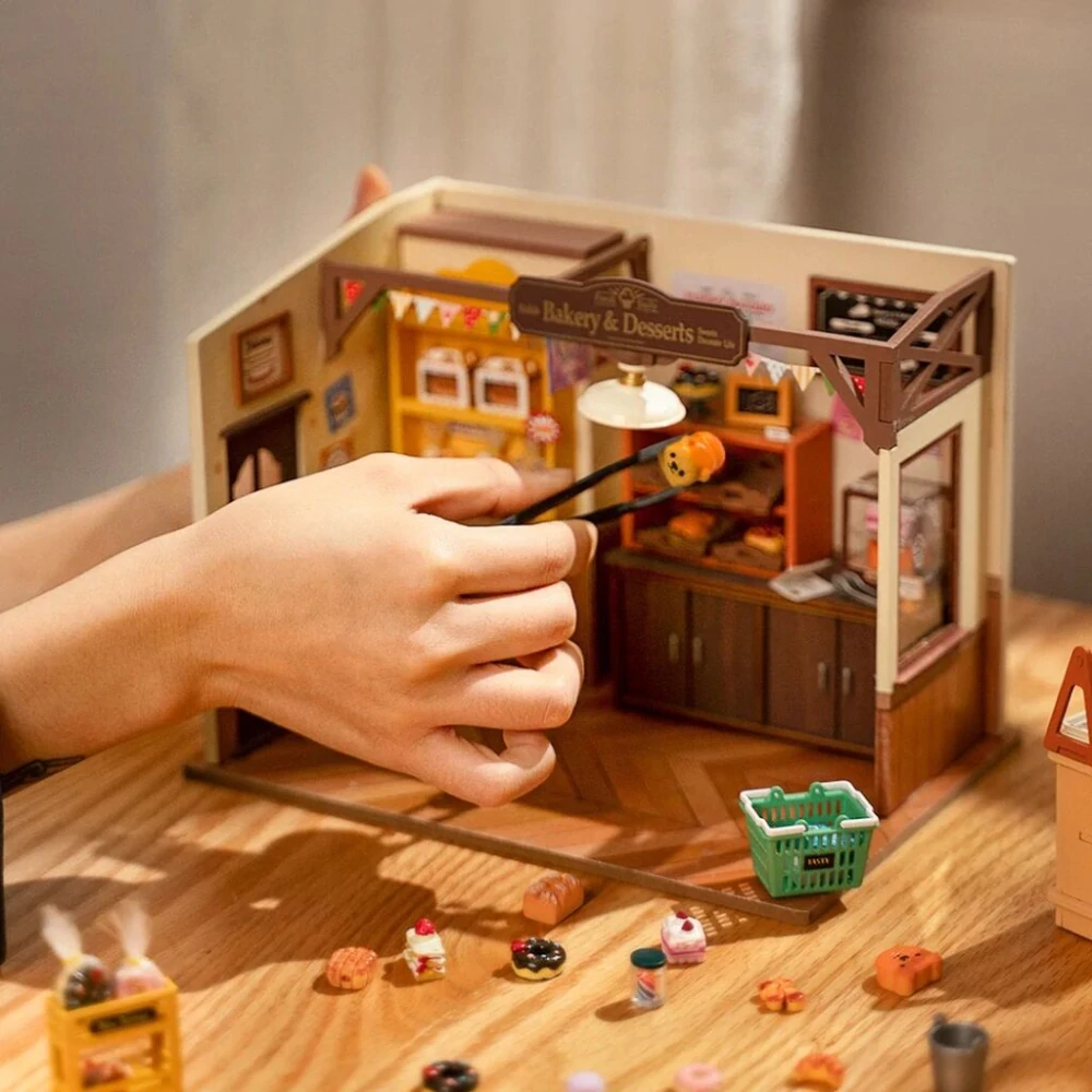 RoboTime 3D dřevěná skládačka Miniatura domečku Pekárna
