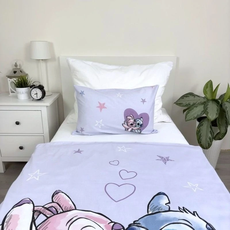 JERRY FABRICS Povlečení do postýlky Lilo and Stitch Purple baby Bavlna, 100/135, 40/60 cm