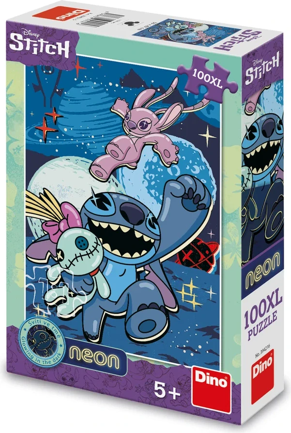 DINO Svítící puzzle Stitch XL 100 dílků