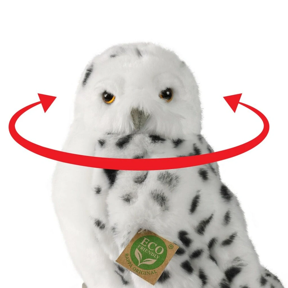 Rappa Plyšová sova/sovice sněžná s otáčející hlavou 28 cm ECO-FRIENDLY