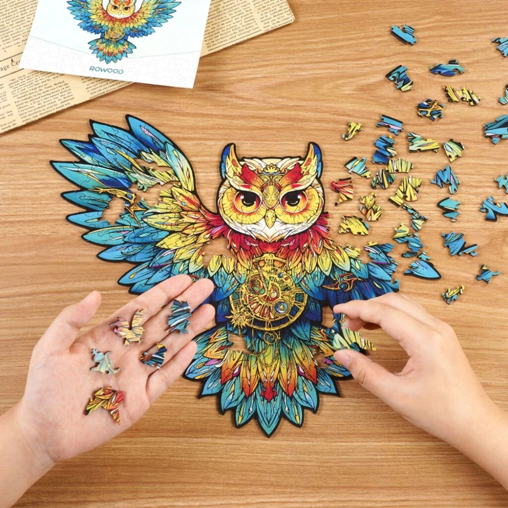 RoboTime Dřevěné puzzle Sova