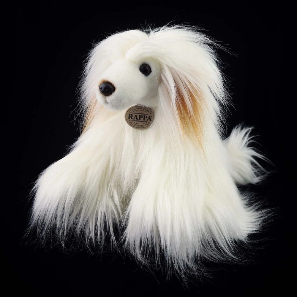 Rappa Plyšový pes čínský chocholatý - labutěnka 30 cm ECO-FRIENDLY