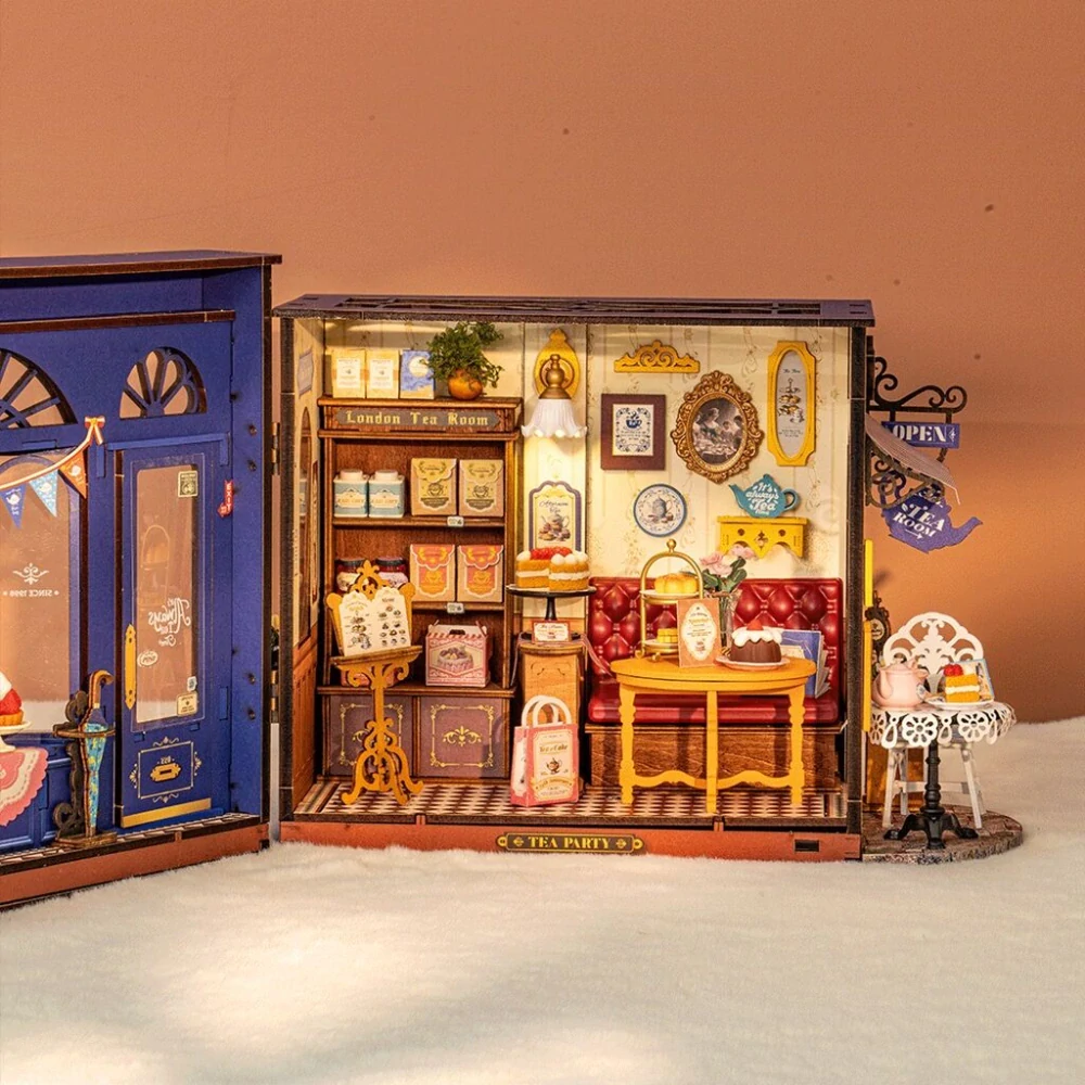 RoboTime 3D dřevěná skládačka Miniatura domečku Čajovna pro chvíle pohody