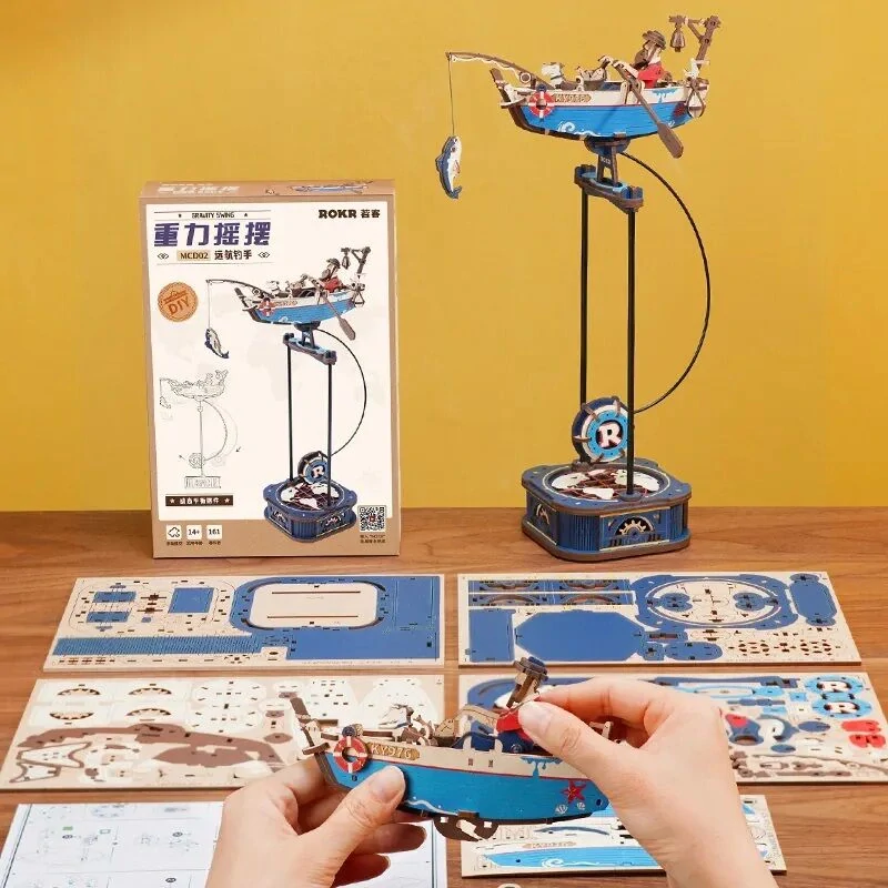 RoboTime 3D mechanická skládačka Rybářská loď s kyvadlem