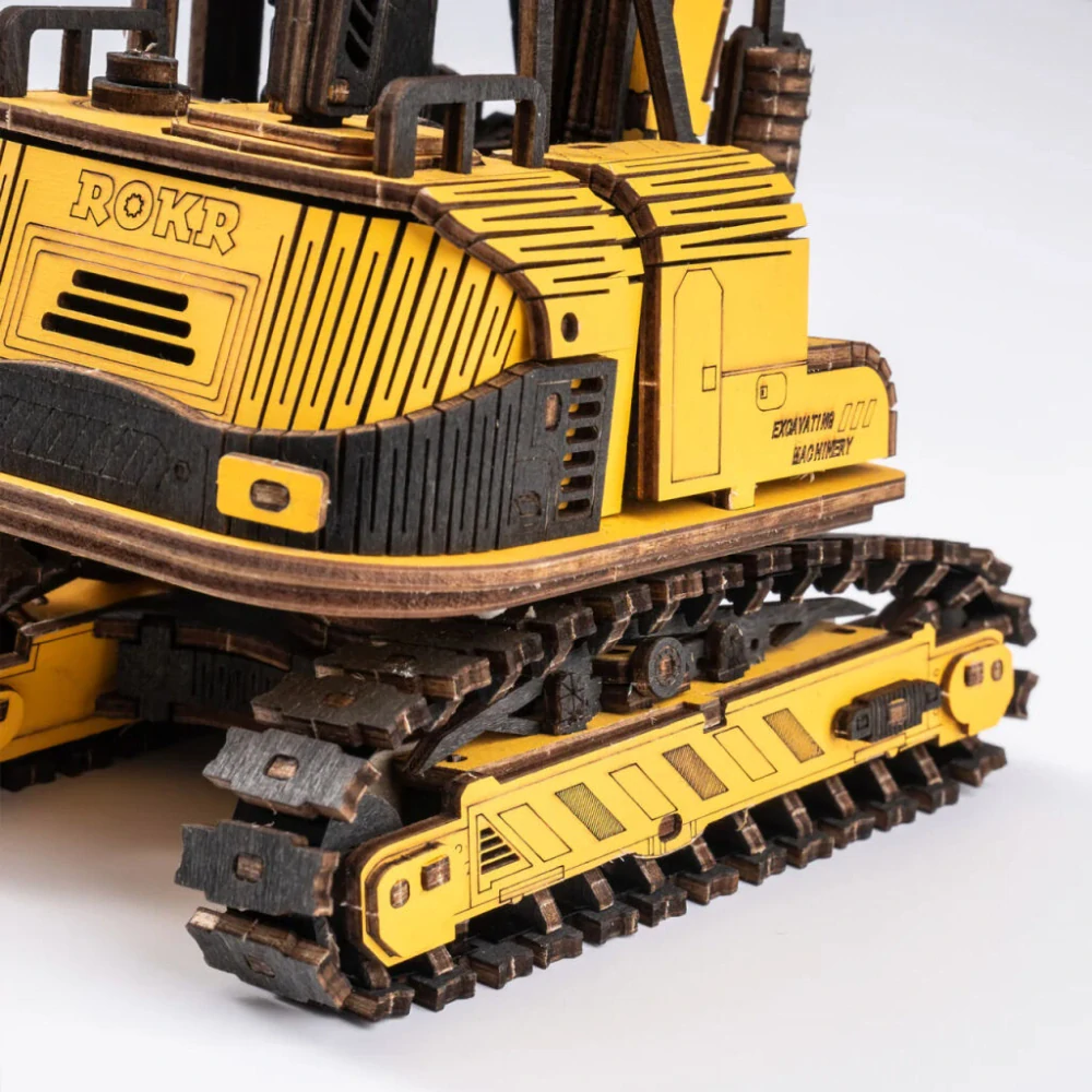 RoboTime 3D dřevěná mechanická skládačka Bagr