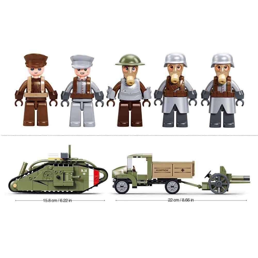 Sluban Army M38-B1296 Tank WWII Mark Vs