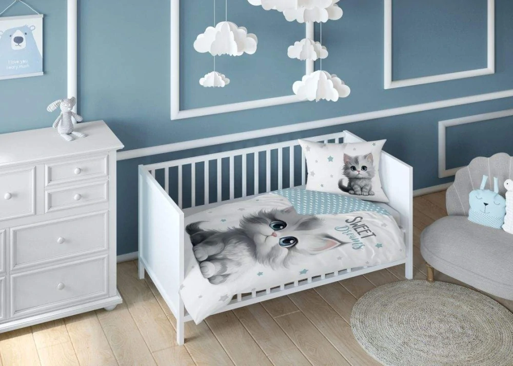 DETEXPOL Povlečení do postýlky Kotě sweet dreams  Bavlna, 100/135, 40/60 cm