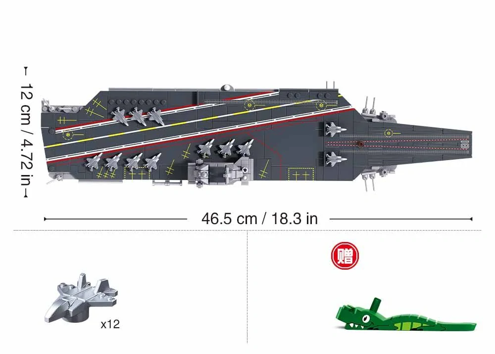 Sluban Model Bricks M38-B1211 Letadlová loď Fujian