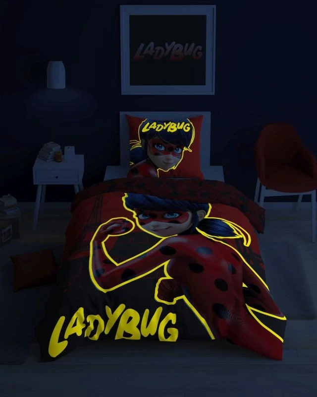 DETEXPOL Povlečení Kouzelná Beruška svítící  Bavlna, 140/200, 70/80 cm