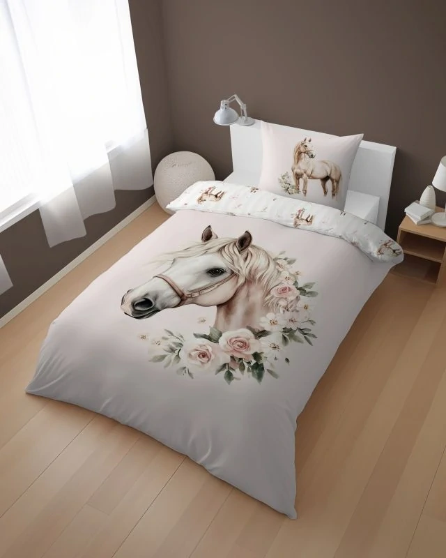 DETEXPOL Povlečení Kůň romantic Bavlna, 140/200, 70/80 cm