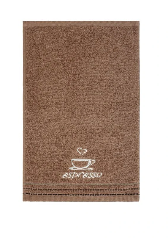 FARO Dárkové balení 3 ks froté ručníků s výšivkou Coffe Bavlna - Froté, 30/50 cm