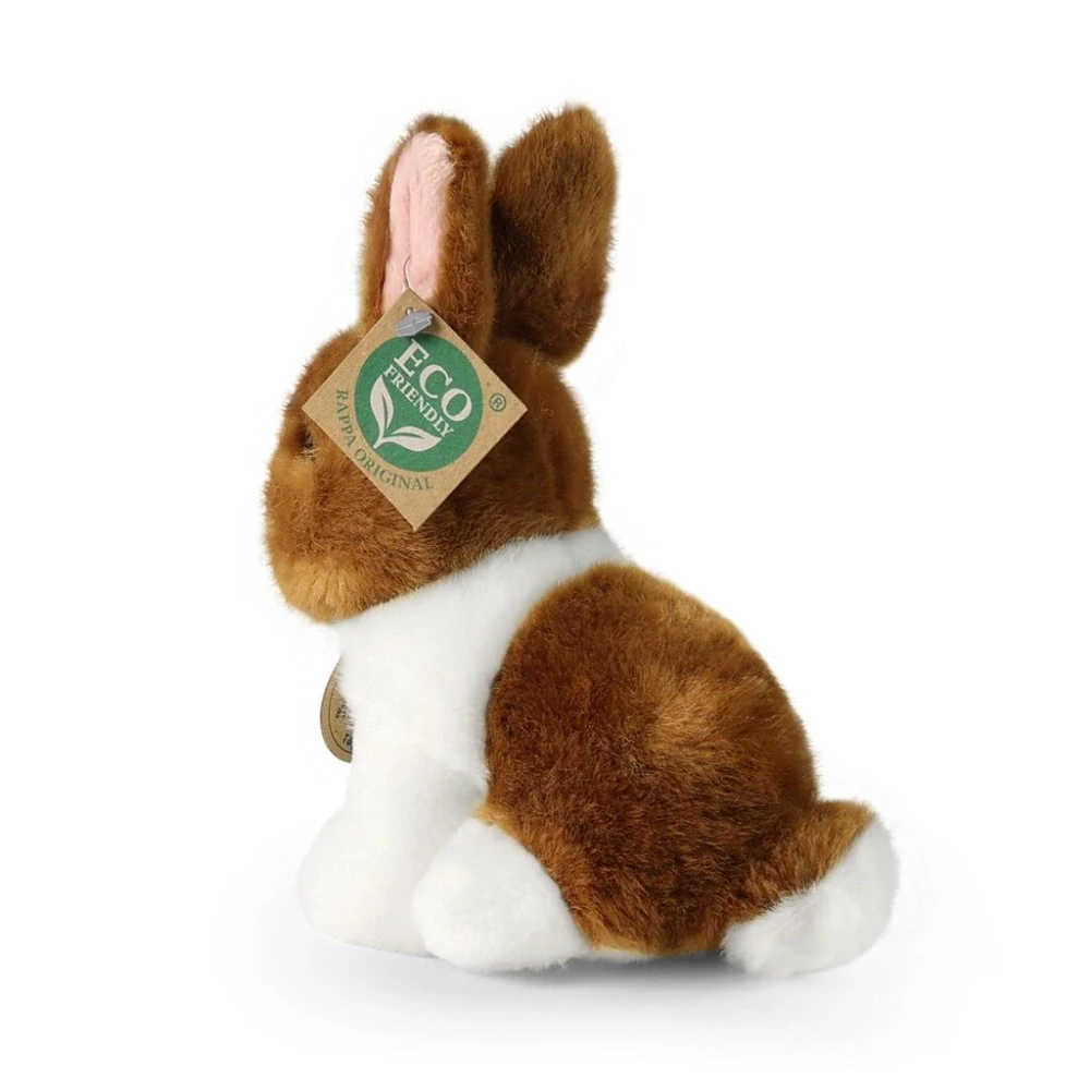 Rappa Plyšový králík bílo-hnědý sedící 16 cm ECO-FRIENDLY