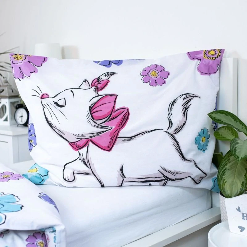 JERRY FABRICS Povlečení Kočička Marie Floral Bavlna, 140/200, 70/90 cm