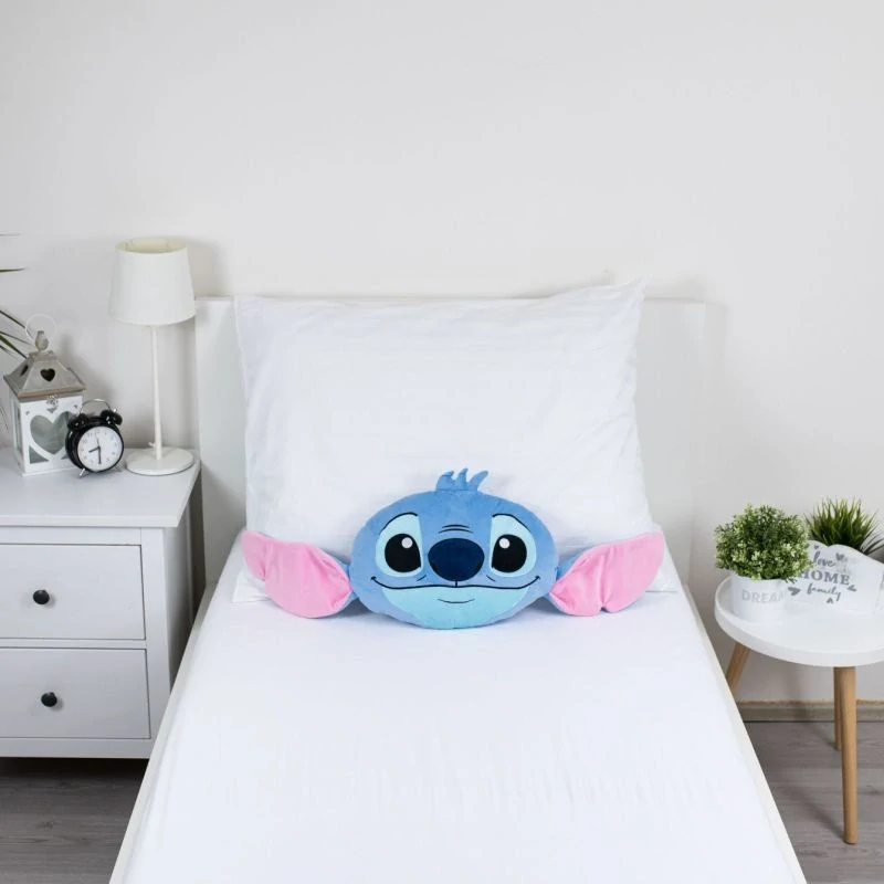 JERRY FABRICS Tvarovaný mikroplyšový polštářek Lilo and Stitch Blue Polyester, 41x31 cm