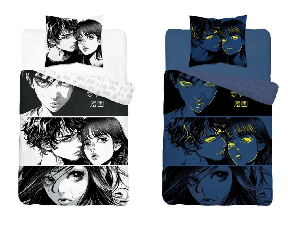 DETEXPOL Povlečení Anime Manga svítící Bavlna, 140/200, 70/80 cm