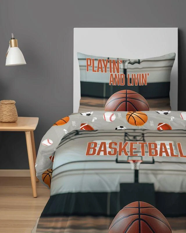 DETEXPOL Povlečení Basketball Bavlna, 140/200, 70/80 cm