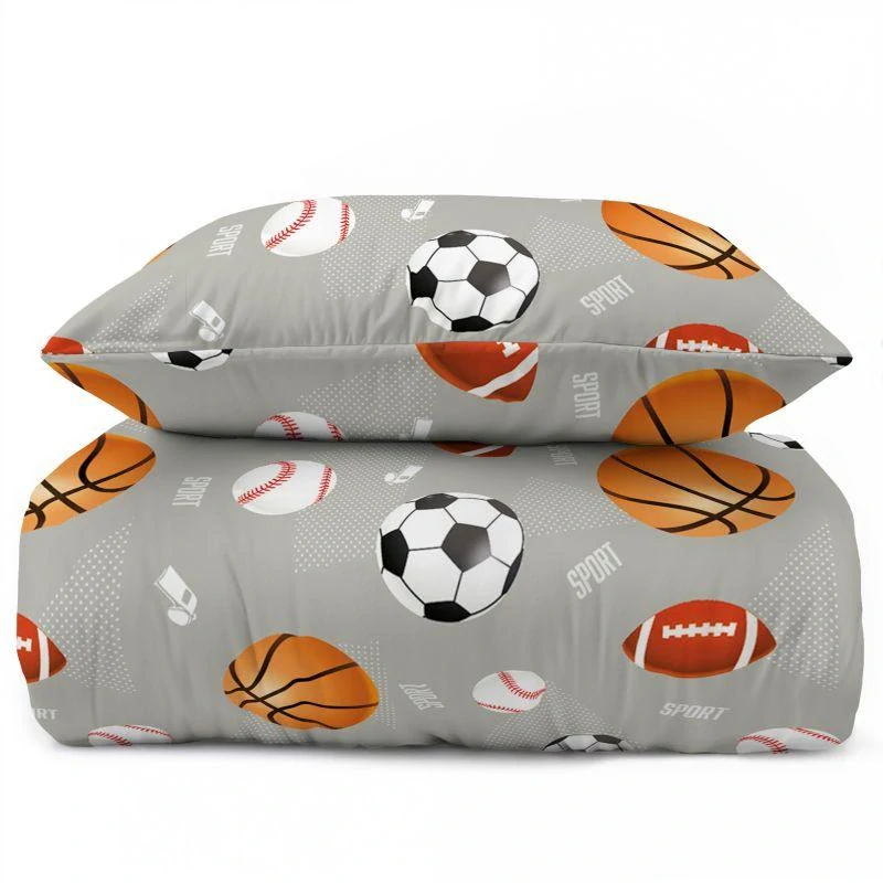 DETEXPOL Povlečení XOXO Míče na šedém  Bavlna, 140/200, 70/80 cm