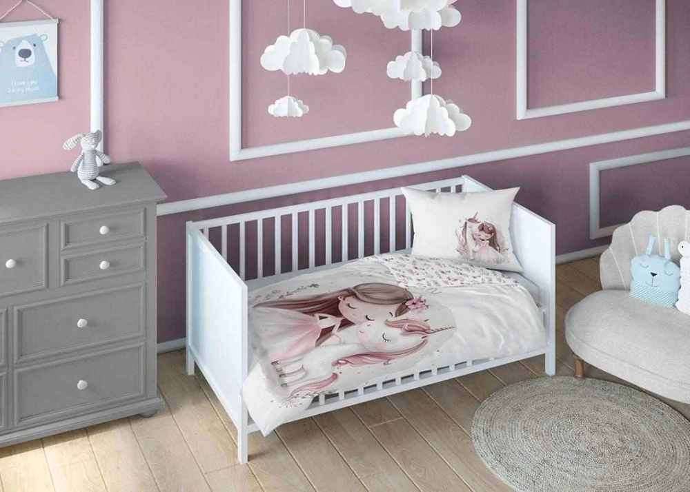 DETEXPOL Povlečení do postýlky Jednorožec dream B Bavlna, 100/135, 40/60 cm