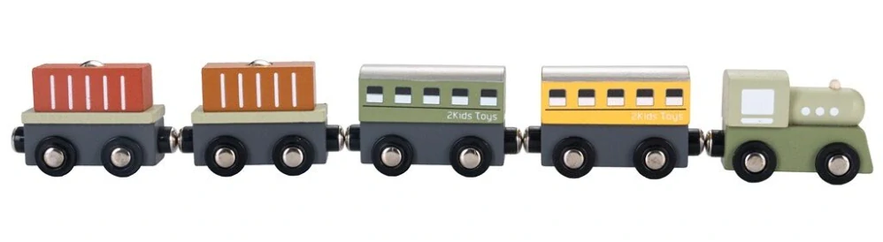 2Kids Toys Dřevěný vláček 2 v 1
