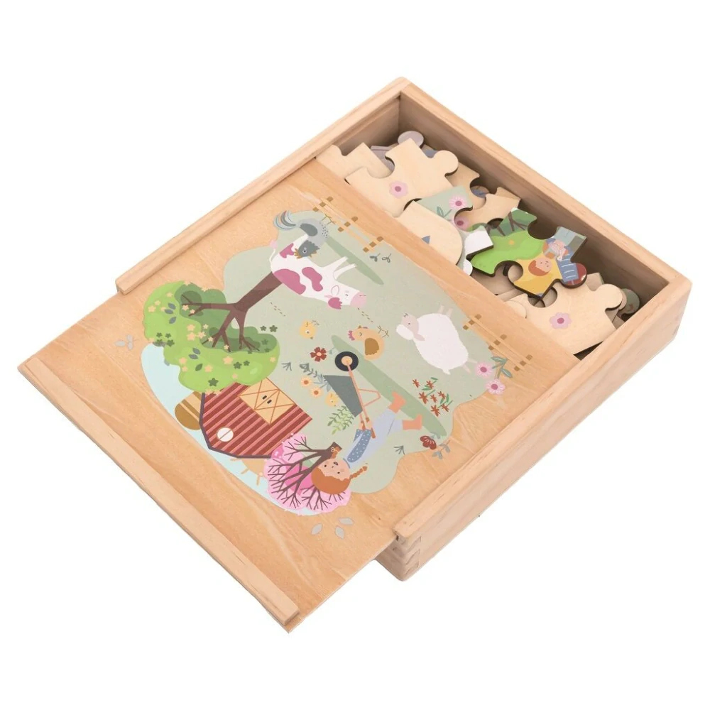 2Kids Toys Puzzle v dřevěné krabici Čtyři roční období