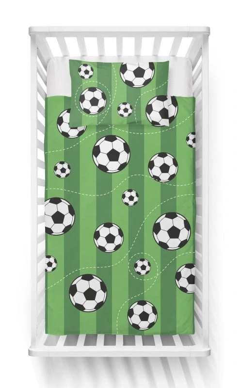 DETEXPOL Povlečení do postýlky Fotbal Bavlna, 100/135, 40/60 cm