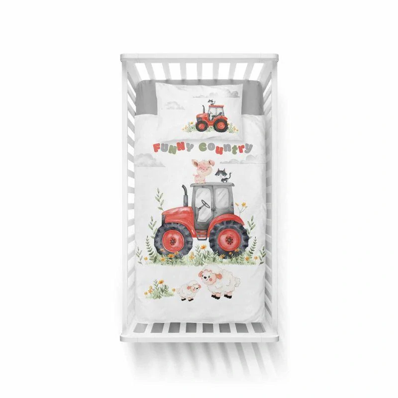 DETEXPOL Povlečení do postýlky Traktor B Bavlna, 100/135, 40/60 cm