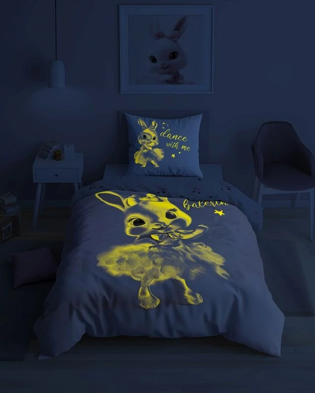 DETEXPOL Povlečení Zaječice baletka svítící Bavlna, 140/200, 70/80 cm