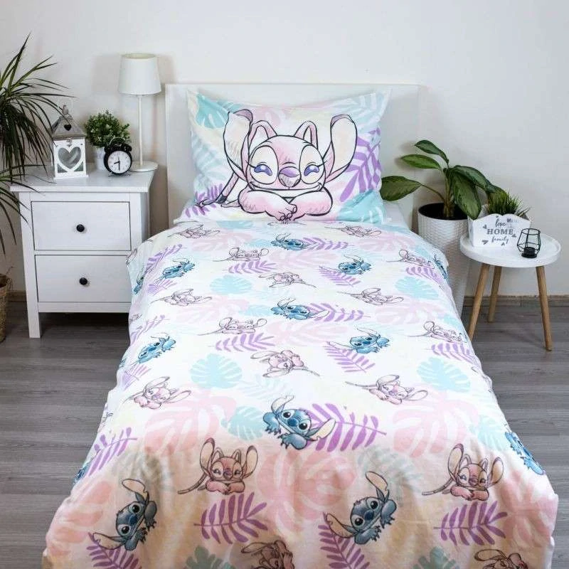 JERRY FABRICS Povlečení Lilo and Stitch Leaves Bavlna, 140/200, 70/90 cm