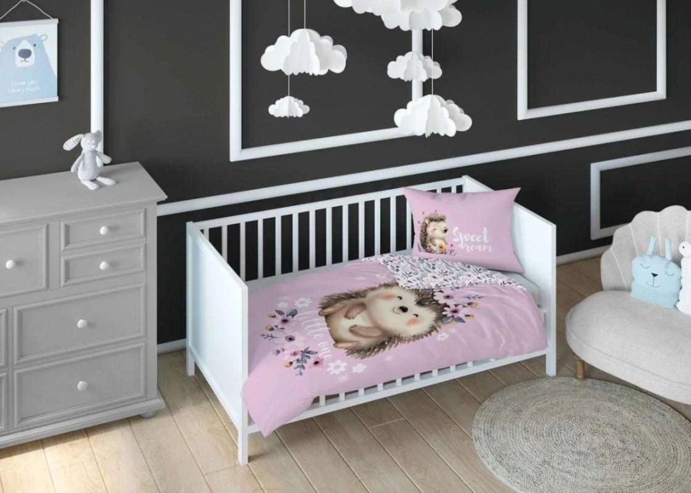 DETEXPOL Povlečení do postýlky Ježeček B  Bavlna, 100/135, 40/60 cm