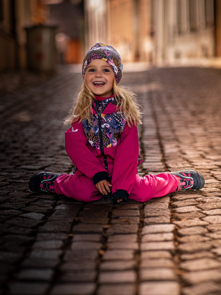 Unuo Batolecí softshellové kalhoty s fleecem Fuchsiová 92/98 SLIM