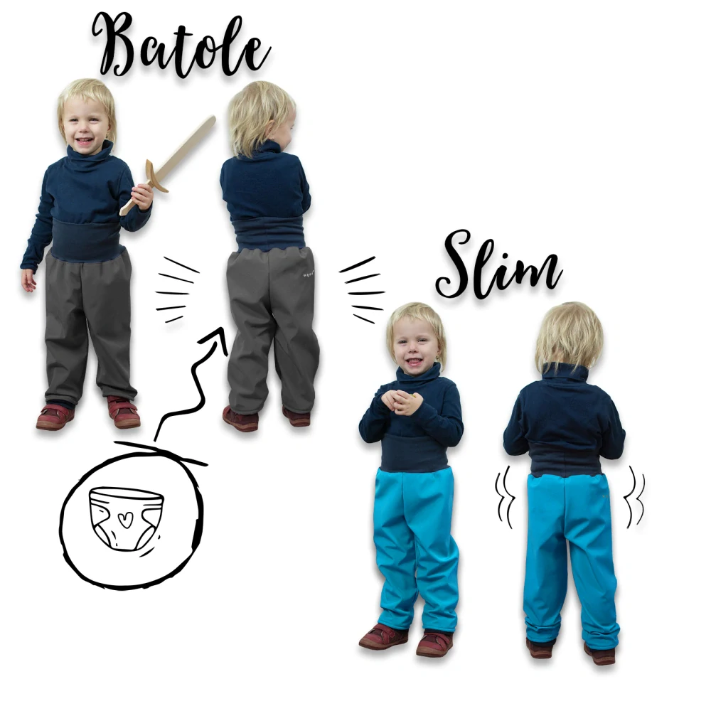 Unuo Batolecí softshellové kalhoty s fleecem Tyrkysová 86/92 SLIM