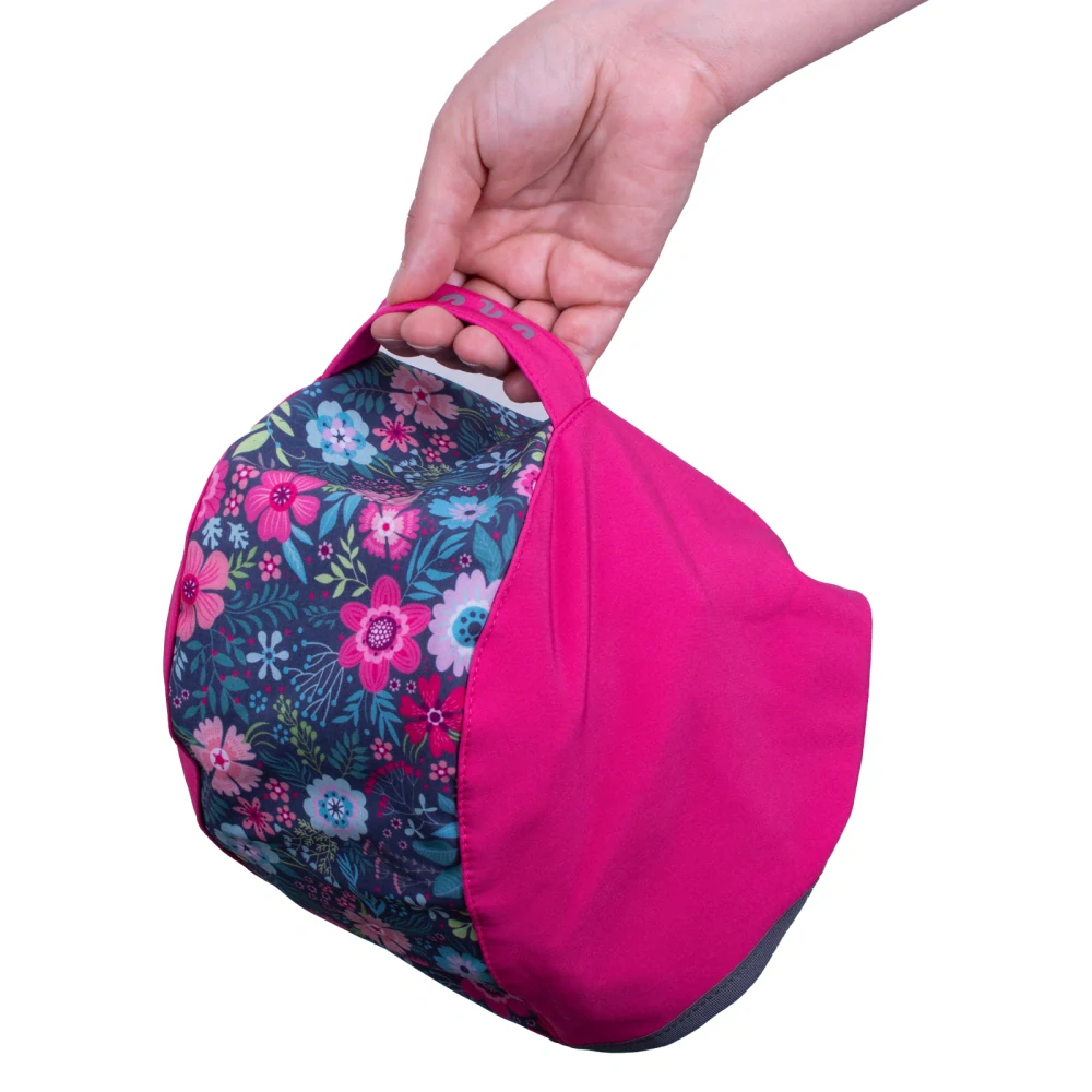 Unuo Dětský softshellový kabátek bez zateplení Fuchsiová Květinky 98/104