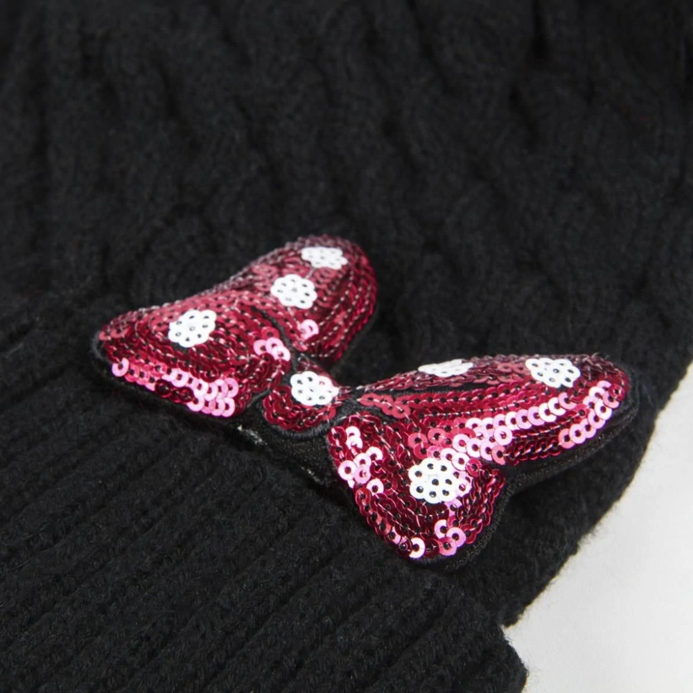 Cerda Čepice s bambulemi a flitrovou mašlí Minnie Černá