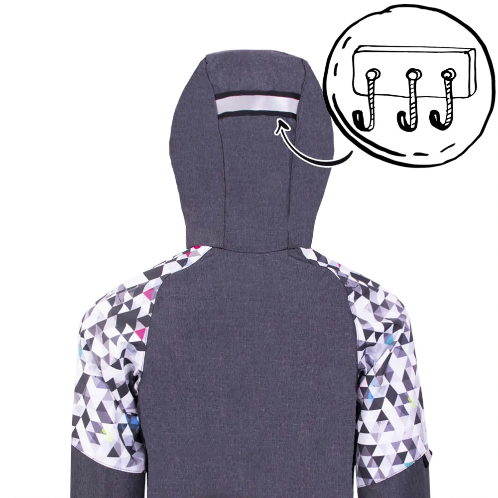 Unuo Dětská softshellová bunda s fleecem Street Žíhaná antracitová Metricon Holka 92/98