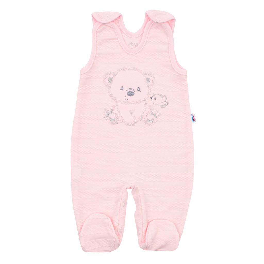 New Baby Kojenecká soupravička do porodnice v krabičce Sweet Bear Růžová, vel.56