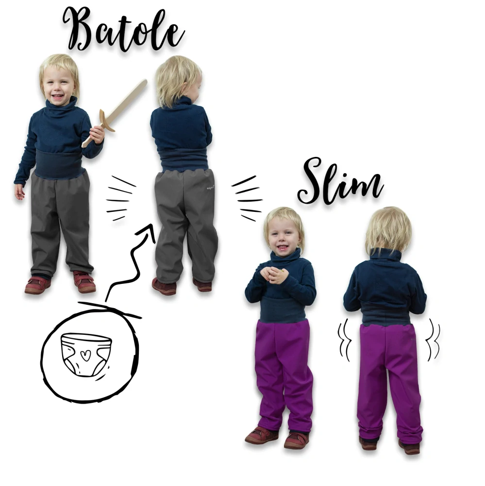 Unuo Batolecí softshellové kalhoty s fleecem Ostružinová 86/92 SLIM