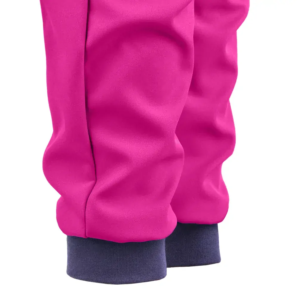 Unuo Batolecí softshellová kombinéza s fleecem Mini Fuchsiová Květinky 86/92