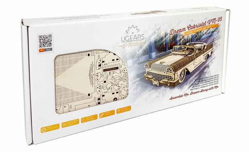 Ugears 3D dřevěné mechanické puzzle VM-05 Kabriolet snů