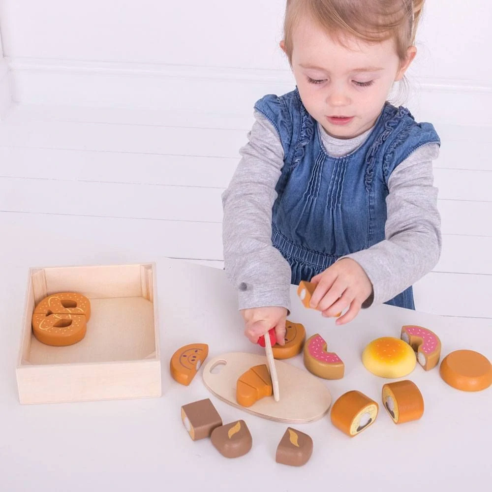Bigjigs Toys Krájecí pečivo v krabičce Dřevo