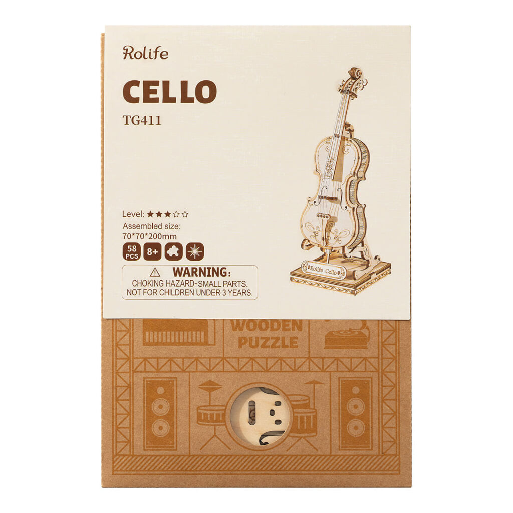 RoboTime 3D dřevěná skládačka Violoncello