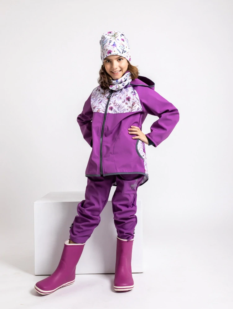 Unuo Dětská čepice fleecová Homeless Louka s konvalinkami S (45-48 cm)